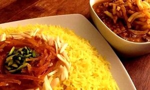 طرز تهیه شکرپلوی شیرازی با خورشت قیمه مجلسی