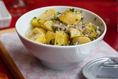 طرز تهیه سالاد سیب زمینی سبز
