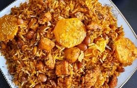 آموزش پخت یک پلوی مخلوط خوشمزه و متفاوت با لوبیا چیتی