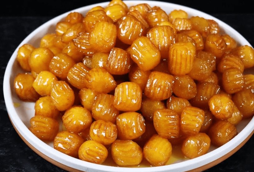 (ویدیو) طرز تهیه بامیه ترد بازاری، شیرینی مخصوص ماه رمضان