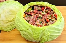 (ویدیو) طرز تهیه «دلمه کلم» به روش رستوران های روسی