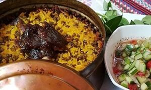 خوشمزه‌ترین دستور پخت ماش پلو ؛ ماش پلو با ته دیگ پیاز