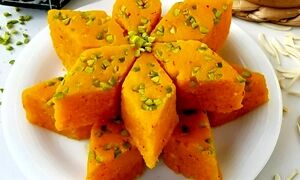 روش تهیه شیرینی لوز زعفرانی 
