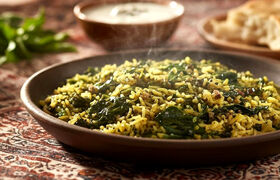 طرز تهیه اسفناج پلو ساده