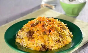 طرز تهیه قنبیدپلو قم با کلم قمری و گوشت قلقلی